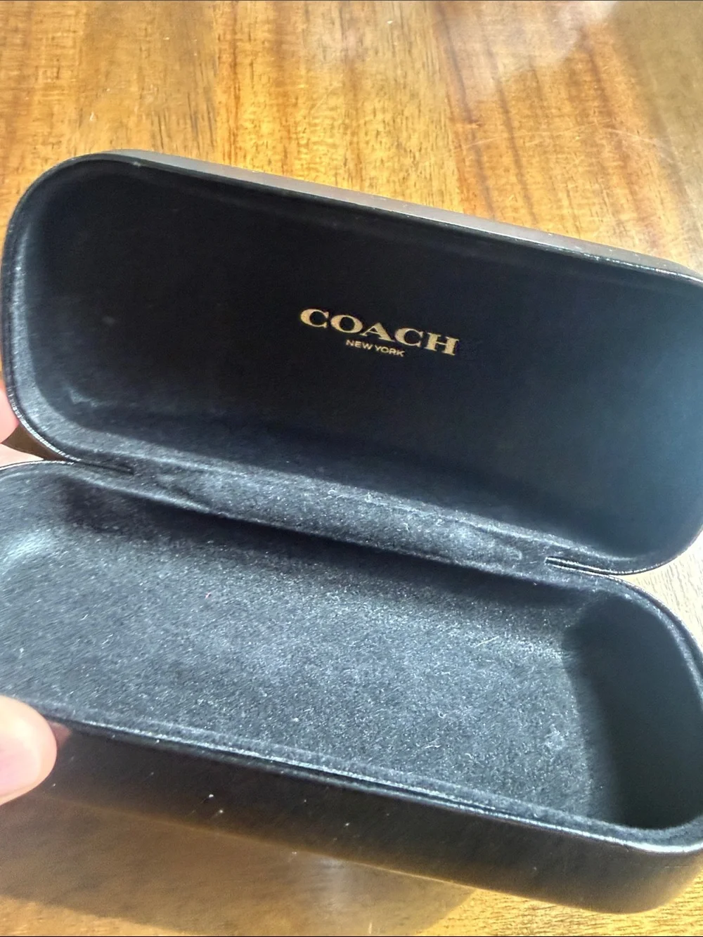 COACH Black Leather Glasses Case
